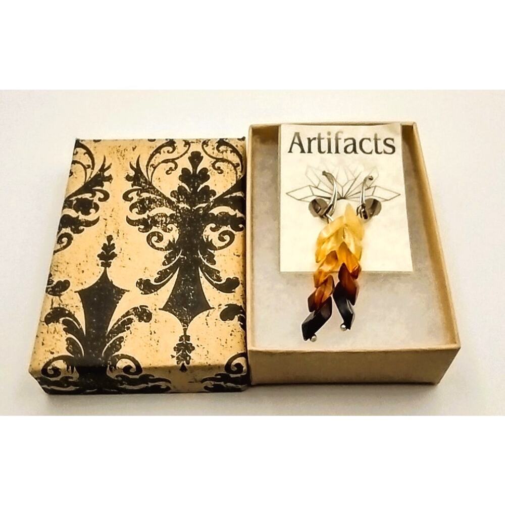 Artifacts handmade artisan multicolor dangle drop earrings